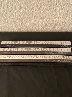 WUNDER2 Super-Stay Liquid Eyeliner Trio - 1 Black & 2 Glazed Chocolate - NWT